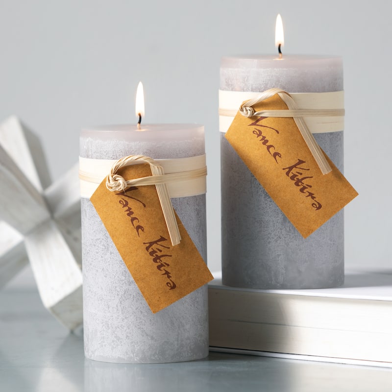 6" Vance Kitira Pillar Candles Set of 2 On Sale Bed Bath & Beyond